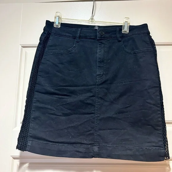 Missguided black denim and mesh mini skirt - Picture 6 of 6